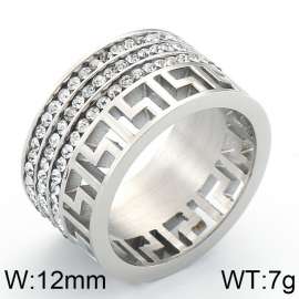 Stainless Steel Stone&Crystal Ring