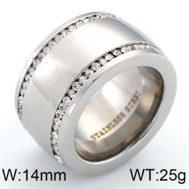 Stainless Steel Stone&Crystal Ring