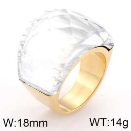 Stainless Steel Stone&Crystal Ring