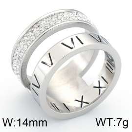 Stainless Steel Stone&Crystal Ring