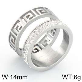 Stainless Steel Stone&Crystal Ring