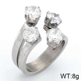 Stainless Steel Stone&Crystal Ring