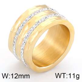 Stainless Steel Stone&Crystal Ring