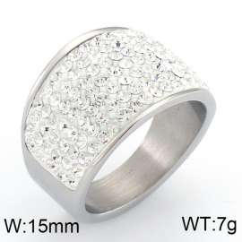 Stainless Steel Stone&Crystal Ring