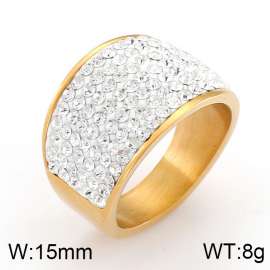 Stainless Steel Stone&Crystal Ring