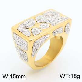 Stainless Steel Stone&Crystal Ring