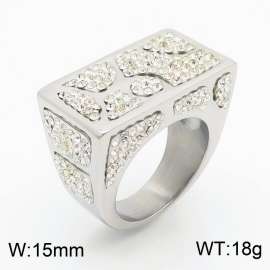 Stainless Steel Stone&Crystal Ring