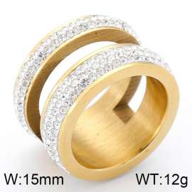 Stainless Steel Stone&Crystal Ring