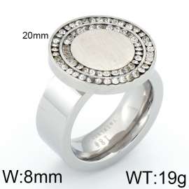 Stainless Steel Stone&Crystal Ring