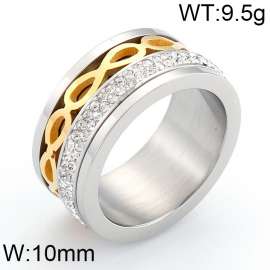 Stainless Steel Stone&Crystal Ring