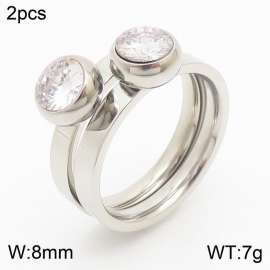 Stainless Steel Stone&Crystal Ring