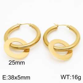 Ring earrings, stainless steel buckle