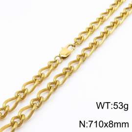 710×8mm Gold Color Stainless Steel Link Chain Fashion Necklaces For Women Men