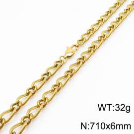 710×6mm Gold Color Stainless Steel Link Chain Fashion Necklaces For Women Men