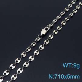 710×5mm Silver Color Stainless Steel Wafer Chain  Necklaces For Women Men