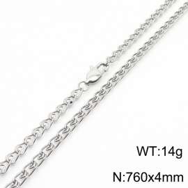 760×4mm Silver Color Stainless Steel Link Chain  Necklaces For Women Men