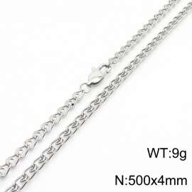 500×4mm Silver Color Stainless Steel Link Chain  Necklaces For Women Men