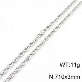 710×3mm Silver Color Stainless Steel Link Chain Stylish Necklaces For Women Men