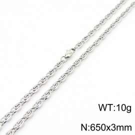 650×3mm Silver Color Stainless Steel Link Chain Stylish Necklaces For Women Men