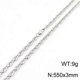 550×3mm Silver Color Stainless Steel Link Chain Stylish Necklaces For Women Men