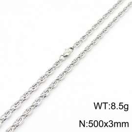 500×3mm Silver Color Stainless Steel Link Chain Stylish Necklaces For Women Men