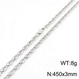 450×3mm Silver Color Stainless Steel Link Chain Stylish Necklaces For Women Men