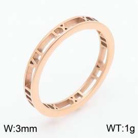 European and American fashion stainless steel Roman letter jewelry charm rose gold ring