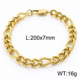7mm fashionable stainless steel 3:1 patterned side chain bracelet