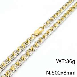 8mm60cm fashionable stainless steel paper clip chain mixed color necklace