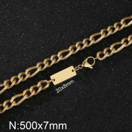 7mm Figaro Chian ID necklace