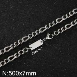 7mm Figaro Chian ID necklace