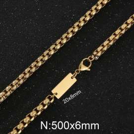 6mm Box Chian ID Necklace