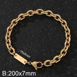 Simple men's and women's 7mm stainless steel O-shaped bracelet