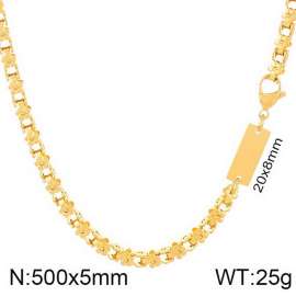 5mm Flower Box Chian ID Necklace