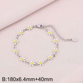 Stainless steel petal bracelet