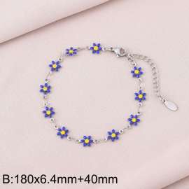 Stainless steel petal bracelet