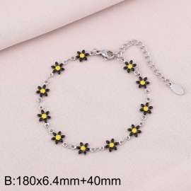 Stainless steel petal bracelet