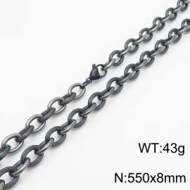 8×550mm Vintage Style Spliced O-shaped Chain Men's Stainless Steel Necklace