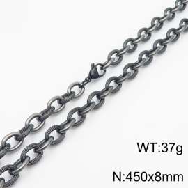 8×450mm Vintage Style Spliced O-shaped Chain Men's Stainless Steel Necklace