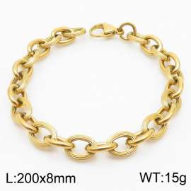 Japanese and Korean style splicing O-shaped chain stainless steel men's bracelet