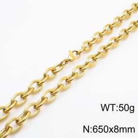 8×650mm Hip hop style stainless steel splicing O-shaped chain men's necklace