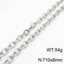 8×710mm Japanese and Korean style stainless steel O-chain men's necklace