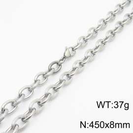8×450mm Japanese and Korean style stainless steel O-chain men's necklace
