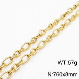 Personalized Gold 760 * 8mm O-chain Titanium Steel Necklace