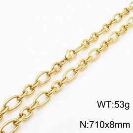 Personalized Gold 710 * 8mm O-chain Titanium Steel Necklace