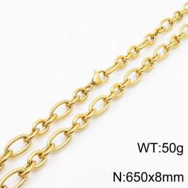 Personalized Gold 650 * 8mm O-chain Titanium Steel Necklace