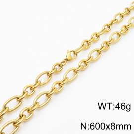 Personalized Gold 600 * 8mm O-chain Titanium Steel Necklace