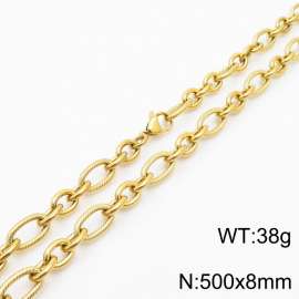 Personalized Gold 500 * 8mm O-Chain Titanium Steel Necklace