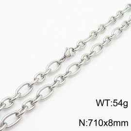 Personalized Steel Color 710 * 8mm O-chain Titanium Steel Necklace
