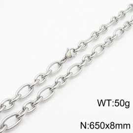 Personalized Steel Color 650 * 8mm O-shaped Chain Titanium Steel Necklace